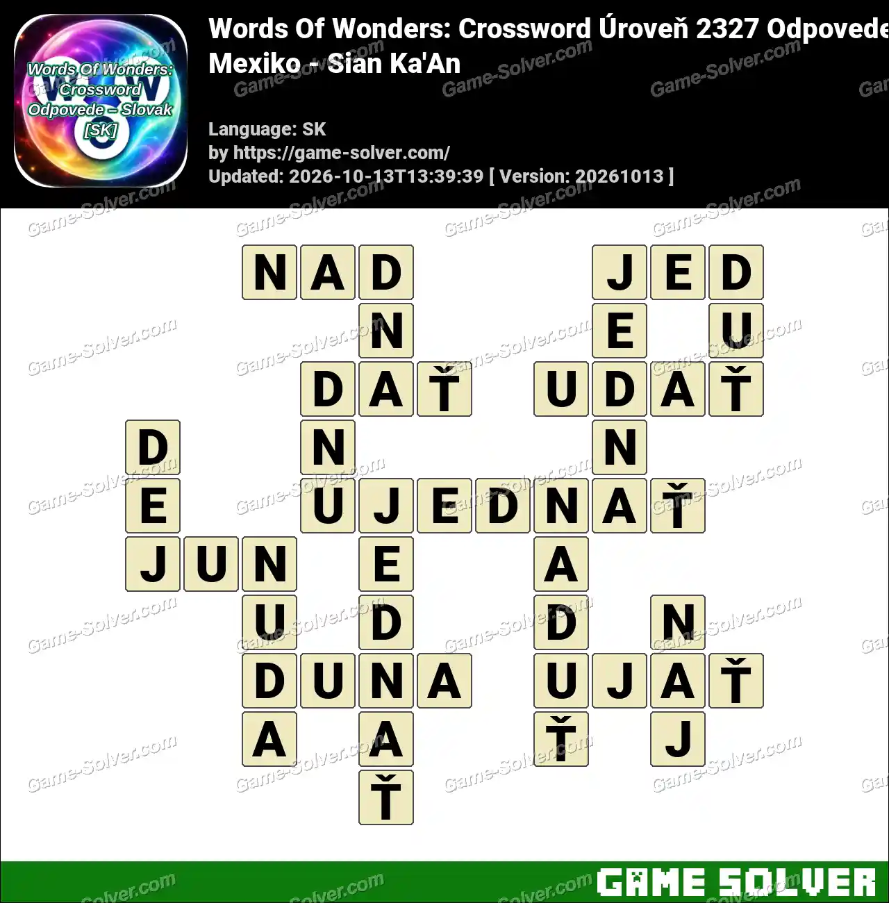 Words Of Wonders: Crossword Úroveň 2327 Odpovede – Mexiko – Sian Ka’An